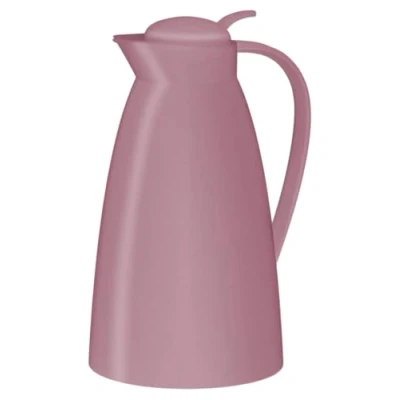 Image of alfi ECO 1.0 L, Pink matt, Insulated jug with hygienic Tempered Glass Insert Made of Plastic, Screw Cap Comfortable Push Button, Pouring one Hand, Ideal as a Coffee Pot, teapot, BPA Free