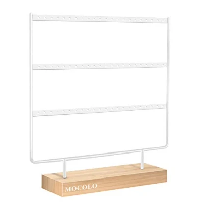 Image of Mocolo Earring Organiser, Display Stand, Holder for Hanging Earrings (66 Holes &amp; 3 Layers)