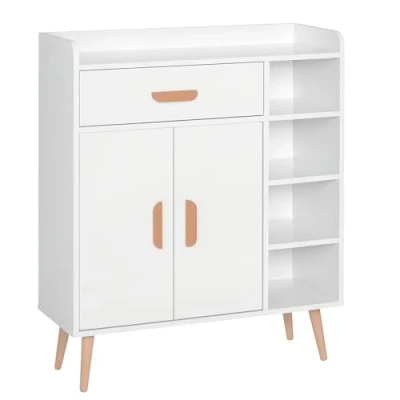 Image of HOMCOM Sideboard, Side Cabinet, Floor Cupboard with Storage Drawer for Hallway, Kitchen, Bedroom, Living Room, White