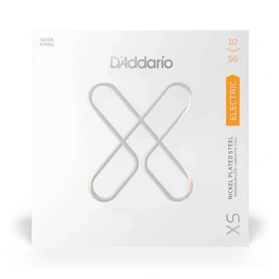 Image of D&#039;Addario Guitar Strings XS Nickel Coated Electric XSE1056 Maximum Life with Smooth Feel &amp; Exceptional Tone For 7 String Guitars 10 56 Regular Light