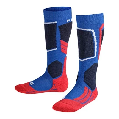 Image of FALKE Unisex Kids SK2 Intermediate K KH Wool Warm Thick 1 Pair Skiing Socks, Blue (Cobalt 6941), 6 8.5