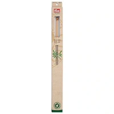 Image of Prym Single Pointed Knitting Pins Bamboo 33 cm 3.50 mm, Natural, One Size