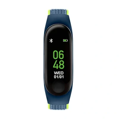 Image of Tikkers Series 1 Blue Canvas Rip Strap Activity tracker with colour touch screen and up to 7 day battery life TKS01 0012
