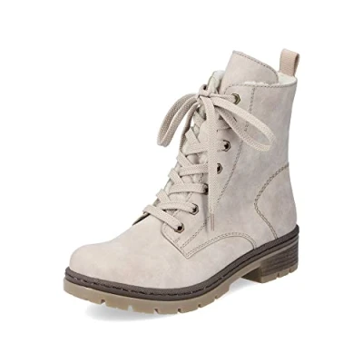 Image of Rieker Women Ankle Boots Y7446, Ladies Lace up Boot,Low Boots,Chukka Boot,Short Boots,lace Boot,Beige (Beige / 60),41 EU 7.5 UK