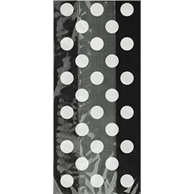Image of Unique Party 62060 Cellophane Black Polka Dot Bags, Pack of 20