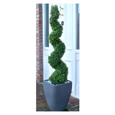 Image of Best Artificial 120cm 4ft Boxwood Buxus Topiary Spiral Tree **UV Fade Protected**