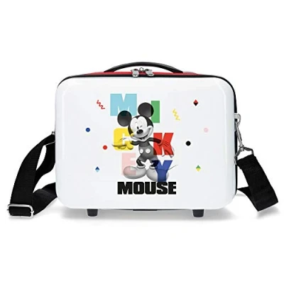 Image of Disney Mickey&#039;s Party Adaptable Wash Bag, White, 29 x 21 15 cm, Rigid ABS 9.14 L