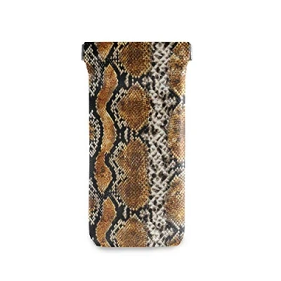 Image of linomo Snake Skin Leopard Print Sunglasses Bag Microfiber Leather Pouch, Storage for Glasses and Cell Phones