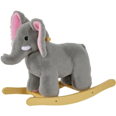 Image of HOMCOM Baby Kids Plush Toy Rocking Horse Elephant Sheep Style Ride on Rocker W/Songs