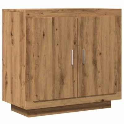 Image of vidaXL Sideboard Artisan Oak 80x40x75 cm Engineered Wood Modern Cabinet for Living Room, Bedroom, Office 2 Door Storage Unit