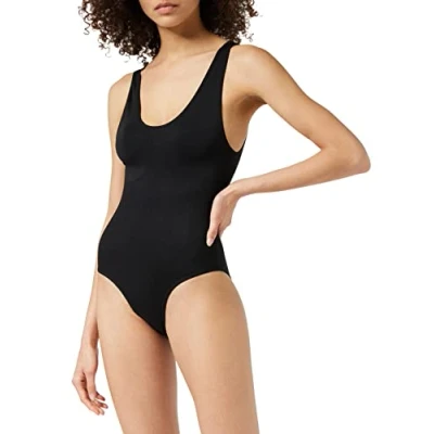 Image of FM London Women&#039;s Firm Control Shapewear Bodysuit, Black, 8/10 UK