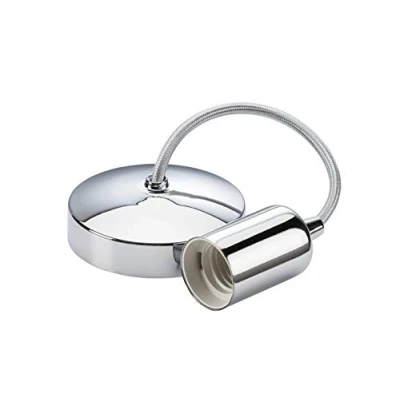 Image of KnightsBridge 6&quot; E27 Contemporary Pendant Set Polished Chrome