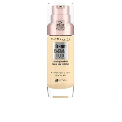 Image of Maybelline Foundation, Dream Radiant Liquid Hydrating Foundation with Hyaluronic Acid and Collagen Lightweight, Medium Coverage Up to 12 Hour Hydration 10 Ivory