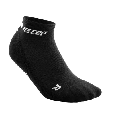 Image of CEP THE RUN compression socks LOW CUT for men Short running in black with Regenerating Size V XL