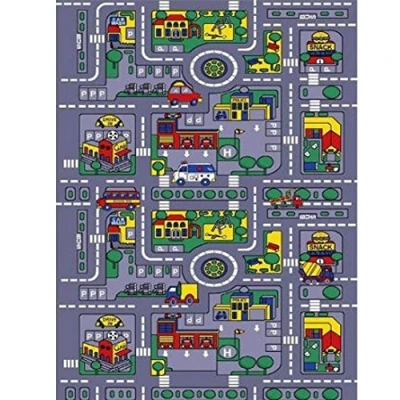 Image of Children&#039;s Play Village Mat Town City Car Roads Rug 100cm x 165cm (3&#039;3&quot; 5&#039;5&quot;)
