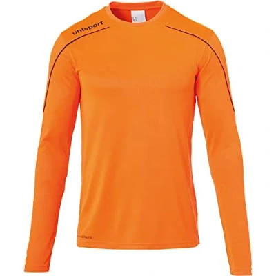 Image of Uhlsport Stream 22 Long Sleeve Jersey Men, Navy/Fluo Red, Moisture Wicking Dry Tech, Size XXXL