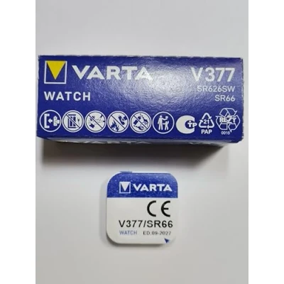 Image of Varta Pack of 10 Blister Packs 1 V377 (SR66) Silver Oxide Watch Battery 1.55 V