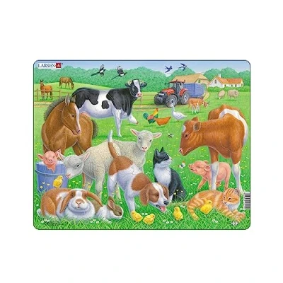 Image of Larsen FH35 Pets and Farm Animals, 15 Piece Boxless Tray &amp; Frame Jigsaw Puzzle
