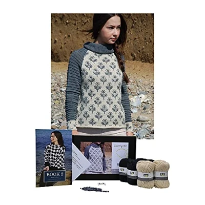 Image of DesignEtte Knitting Kit Broken Snowflakes100 Percent Indigo/White Woo Yarnl X Large 2X No s 1116