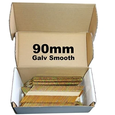 Image of 1000 x 90mm Galvanised Smooth Ring Framing Nails,Clipped D Head, for DEWALT 18v Cordless DCN692