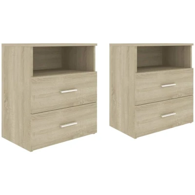 Image of vidaXL Bed Cabinets 2 pcs Sonoma Oak 50x32x60 cm