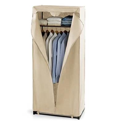 Image of Perfetto Metal Cabinet with TNT Gastone, Dimension 80 x 50 180 Cm,Color Beige, Fabric, Ecru, One Size