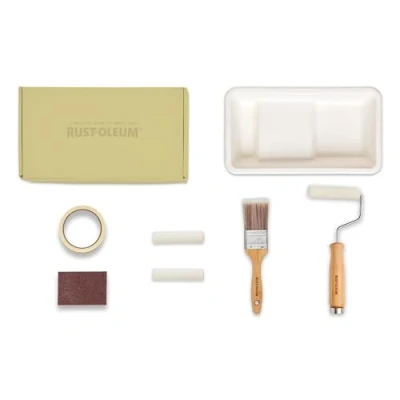 Image of Rust Oleum Ready to Roll Eco Paint Kit (Small) Kitchen Cupboard Satin Rich Greens
