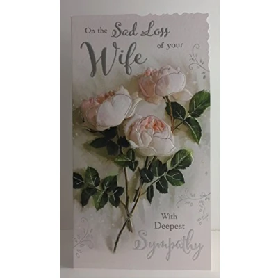 Image of Jonny Javelin On The Sad Loss of Your Wife with Deepest Sympathy Card Pink Rose