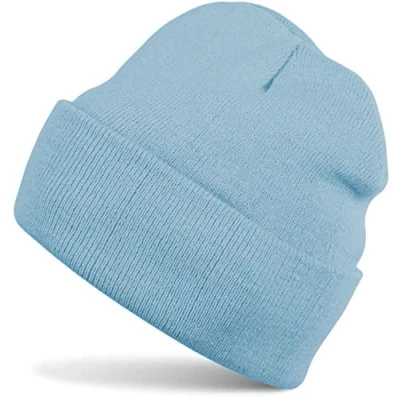 Image of styleBREAKER Unisex Beanie Knitted Hat Solid Color, Fine Knit Double Knitted, Warm Winter 04024029, Colour:Light Blue