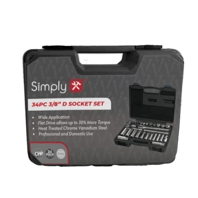 Image of 2x Simply 34pc 3/8&quot; D Socket Set TSET30