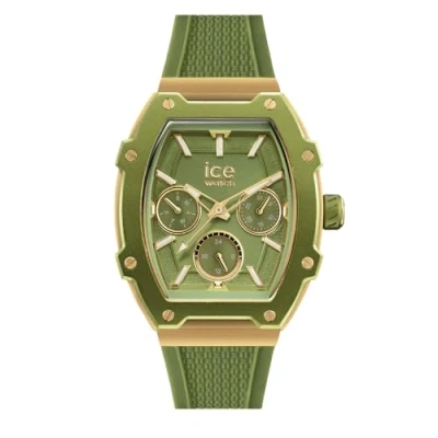 Image of ICE Watch Women&#039;s Multi Dial Quartz 022859, Green, Silicone Strap with Buckle, Forest Gold, 20mm Case, 50m Waterproof, 2 Year Warranty