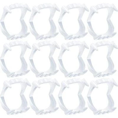 Image of Boao 12 Pieces Halloween Plastic Vampire Teeth White Fangs Scary Werewolf Zombie Cosplay Party Decoration