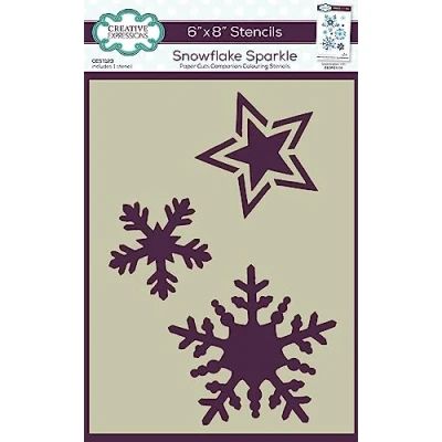 Image of Creative Expressions Companion Colouring Stencil Snowflake Sparkle, Mylar, 6 x 8 in
