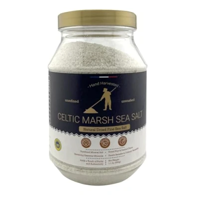 Image of Celtic Sea Salt 500g, Dried Fine, Light Grey, Unrefined Natural Hand Harvested from France, Rich in 82 Essential Minerals