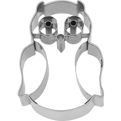 Image of Birkmann Little Owl Cookie Cutter Marzipan Fondant Stainless Steel Dishwasher Safe Size 6cm