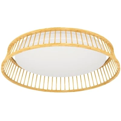 Image of EGLO Luppineria LED ceiling lamp, wood, Ø 45 cm