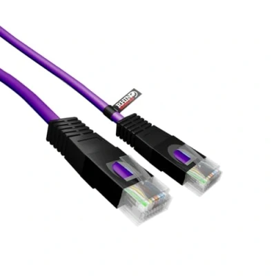 Image of rhinocables X Over Cat5e Ethernet Cable, RJ45 Twisted Pair Crossover Cable Network LAN Cat5 Patch Lead, Coloured Internet (2m, Violet)