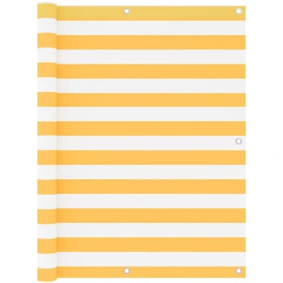 Image of vidaXL Balcony Screen White and Yellow 120x600 cm Oxford Fabric