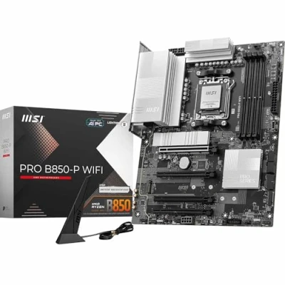Image of MSI PRO B850 P WIFI Motherboard, ATX Supports AMD Ryzen 9000/8000 / 7000 Processors, AM5 DDR5 Memory Boost (8200+ MT/s OC), PCIe 5.0 x16 &amp; 4.0 x16, M.2 Gen5, Wi Fi 7, 5G LAN