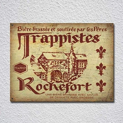 Image of Trappist Belgian Lager Beer Aluminum Metal Sign 12x8 inchs
