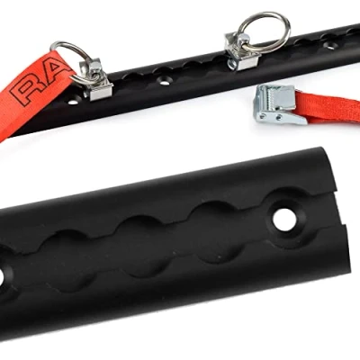 Image of Racefoxx Aluminium Airline Rail, Black, 1 m, Semi circular Lashing Loading Rail