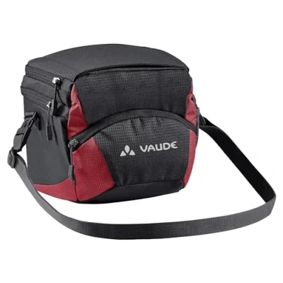 Image of Vaude OnTour Box M (KLICKfix Ready) Handlebar Bags, Black/Carmine, One Size