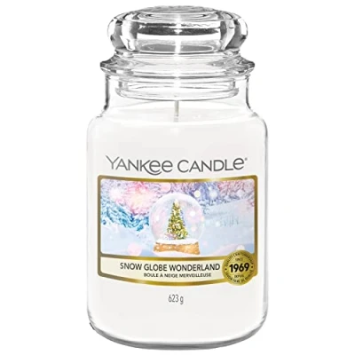 Image of Yankee Candle Scented Candle, Snow Globe Wonderland Large Jar Burn Time: up to 150 Hours, Perfect Christmas Gifts for Women