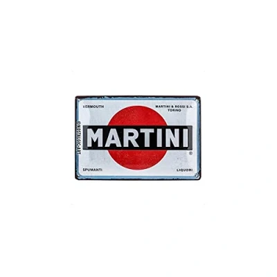 Image of Nostalgic Art Retro Tin Sign, 20 x 30 cm, Martini Logo White Gift Idea as Bar Accessories, Original Licensed Product (OLP), Made of Metal, Vintage Design, Signs Sayings