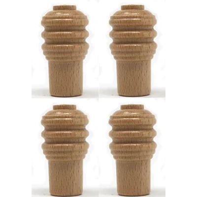 Image of fiXte Large Wooden Ridged Cord Pull Curtain Roman Blind Light Bathroom Kitchen Fan Natural Wood (Pack of 4)