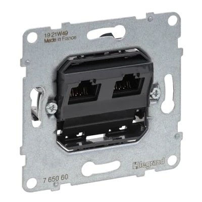 Image of LEGRAND, SEANO 765060 Data Socket 2 x RJ45 Insert Category 6 UTP Unshielded