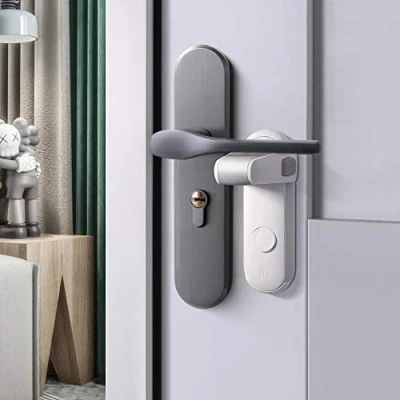 Image of EUDEMON Childproof Door Lever Lock, Baby Safety Handle Easy to Install and no Tools Need or Drill (White, 2 Pack)