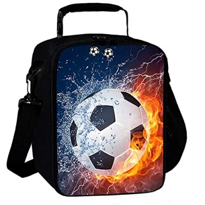 Image of 7 Mi 3D Football Insulated Reusable Lunch Bags Boys Box for Girls Tote Cooler Snack Bag Kid Thermal 03