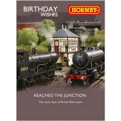 Image of Male Birthday Card for Him General Men/Boys Hornby Railway Design British Vintage Steam Trains Made in the UK Eco Friendly