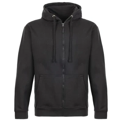 Image of TuffStuff Pro Work Hoodie Black Extra Large Comfortable Mens Full Zip Lined Hood Hoodies for Men Clothes